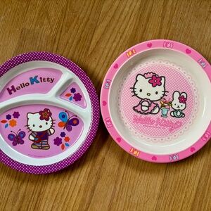 🩶Vintage Y2K Hello Kitty Melamine Plate Set-2 Plates